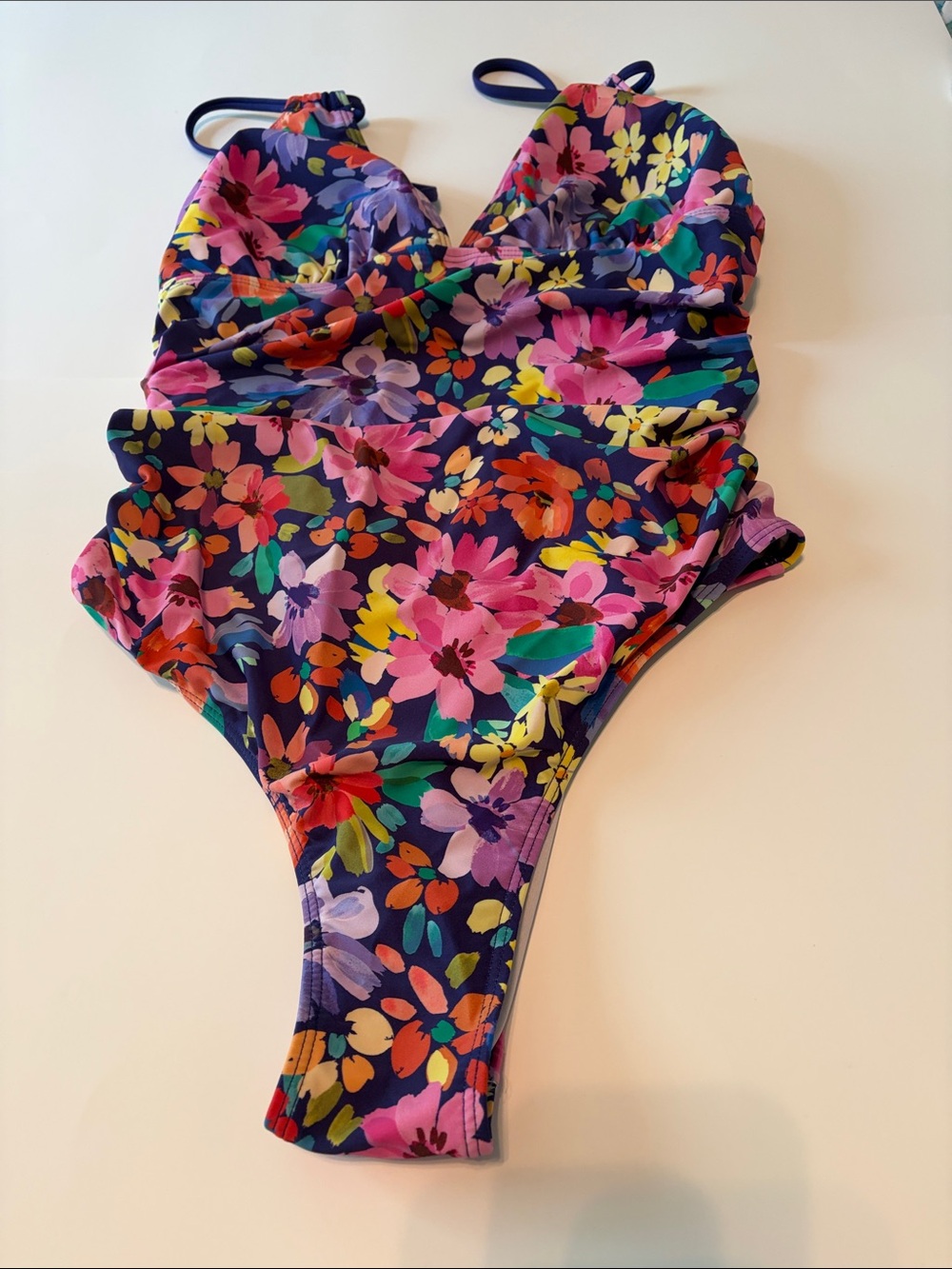 Floral One-Piece Swimsuit - Multicolor